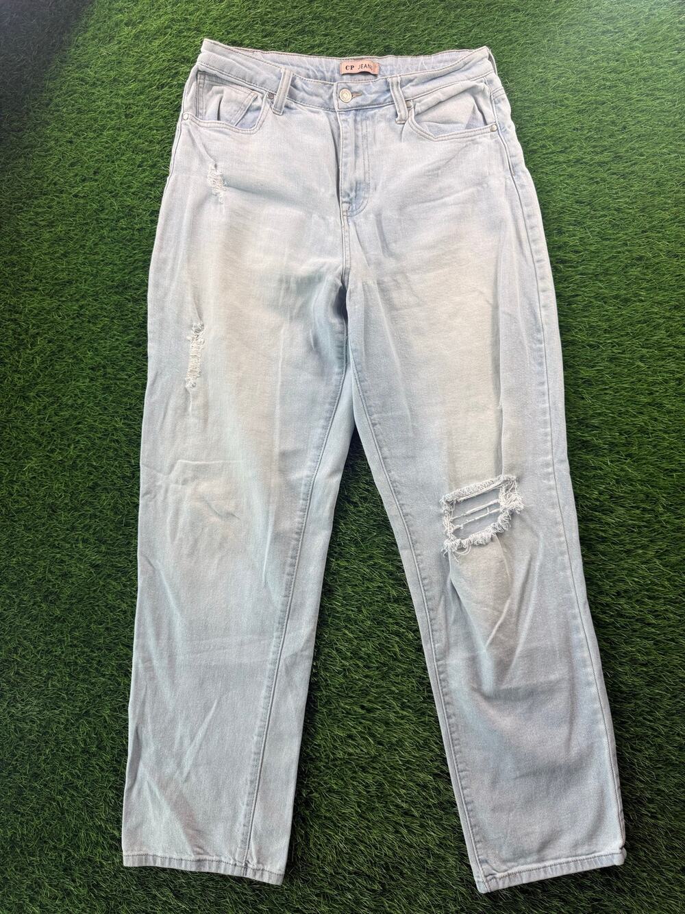 CP Jeans Womens Size 7/28 Light Wash Distressed Stretch Denim Jeans Pants Casual